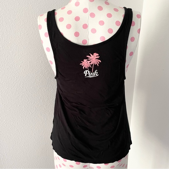 PINK Resting Beach Face Tank Top Black Pink XS Women’s - Picture 3 of 5